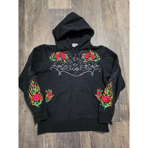 Teddy Fresh Roses and Rhindstones Hoodie Size XS